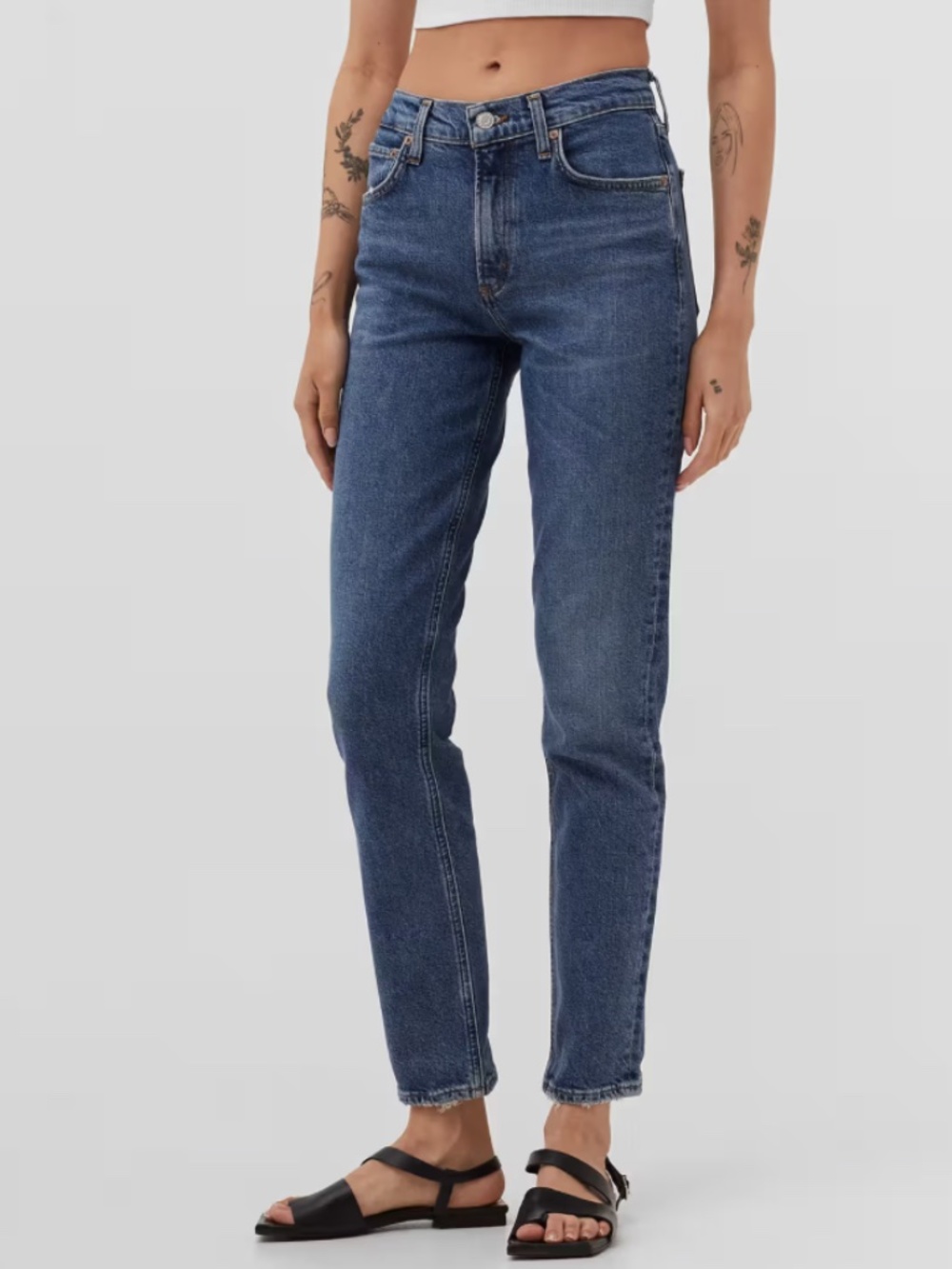 AGOLDE Lyle Low Rise Slim Jeans, Nova wash, size 26